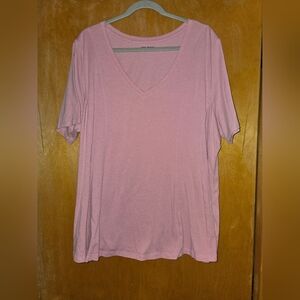 Pink V-Neck Women's Top